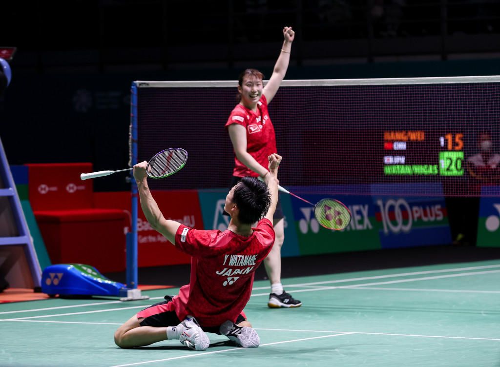 Wang and Liang during their semifinal.